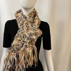 Hand Knit Soft Chunky Scarf with Tassels.